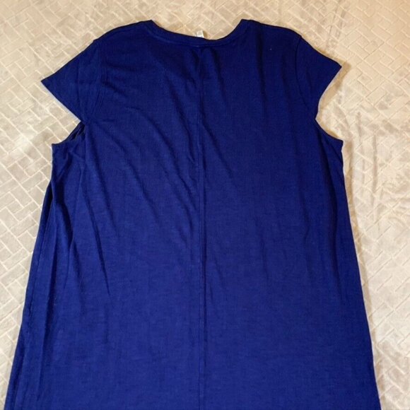 Jessica Simpson Womens 2X Long Midi Dress Blue Short Cap Sleeve Casual - Picture 8 of 10